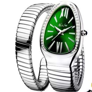 NEW Rocky IV Adrian Balboa Talia Shire Serpentine Snake Watch Silver Tone Green